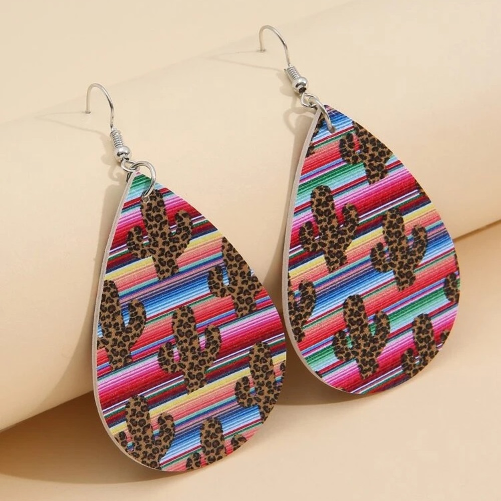 Cactus Print Earrings